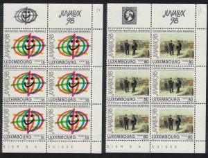 Luxembourg Juvalux 98 Postmen Painting 2v Blocks of 6 1997 MNH SG#1449-1450