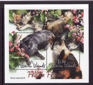 Pitcairn Is.-Sc#560a-unused NH set-Animals-Pets-Cats-2002-