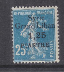 SYRIA, 1924 Syrie-Grand Liban, 1pi.25 on 25c. Blue, lhm.