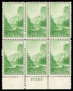 USA 740 Mint (NH) Plate Block of 6