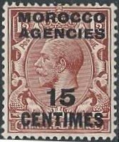 Great Britain: Offices in Morocco 404 (mhr) 15c on 1½p, George V, red brn