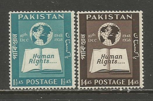 Pakistan  #99-100  MH  (1958)  c.v. $0.75