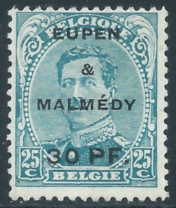 Germany - Belgian Occupation, Sc #1N22, 30pf on 25c, MH