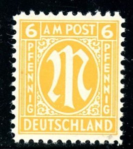 Germany AMG AM Post Washington Print 6 Pf MNH Clear Thin Paper (Y)