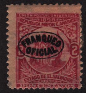 El Salvador O130 Official Usage Postage O/P 1898