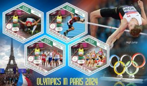 Olympic Games in Paris 2024 Athletics 2024 year, 1+1 sheets  perforated  NEW