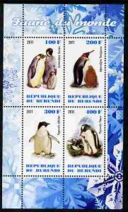 Burundi 2011 Fauna of the World - Penguins perf sheetlet ...