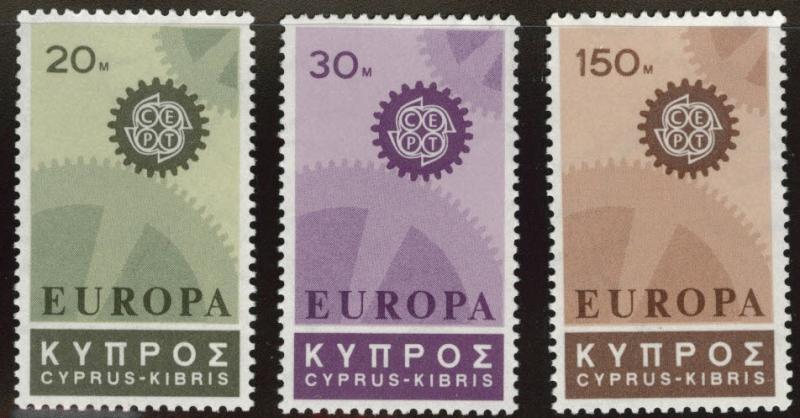 Cyprus Scott 297-299 MNH** 1967 Europa set