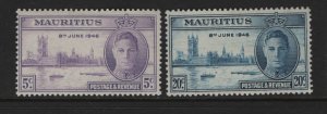 Mauritius 223-224 H 1946 Peace Issue