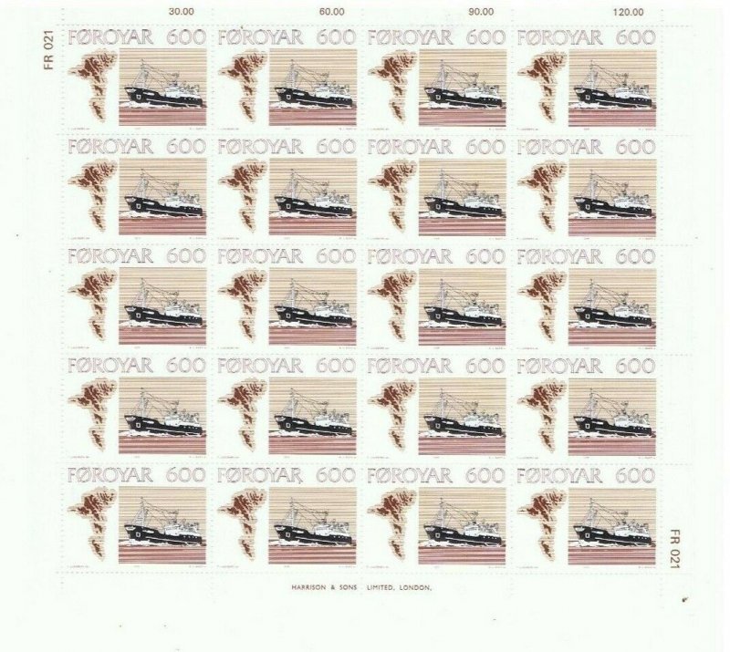 1977 Faroe Island MNH Streets of 20 Scott # 24-27 Fishing Vessels