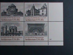 ​UNITED STATES -1981 SC#1931a  AMERICAN ARCHITECTURE -MNH BLOCK OF 4 VERY FINE