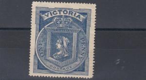 VICTORIA  1897  S G 353  1D   BLUE  MH  OLD HINGE COVERING A THIN SPACE FILLER
