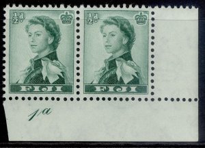 FIJI QEII SG280, ½d myrtle-green, NH MINT. CONTROL PAIR