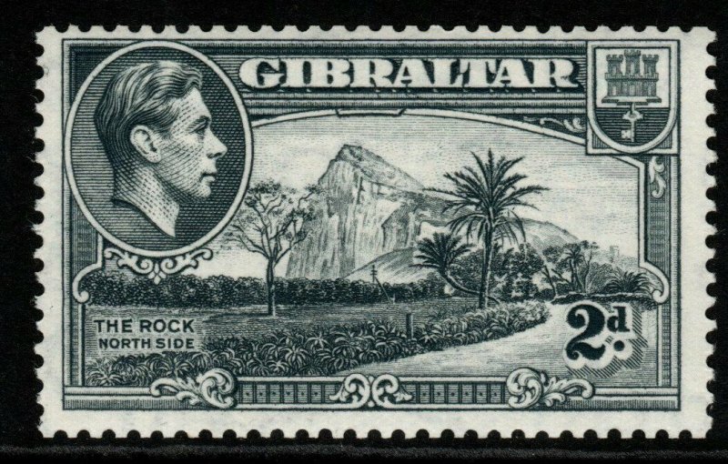 GIBRALTAR SG124ab 1940 2d GREY WMK SIDEWAYS p13½ MTD MINT