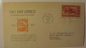 USA FDC PONT EXPRESS 1940