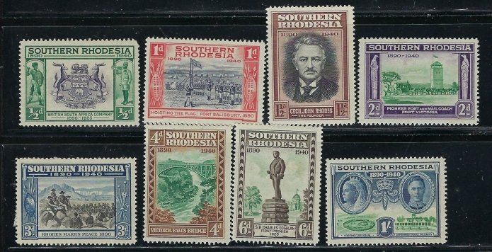 Southern Rhodesia 56-63 MH 1940 set (fe5768)