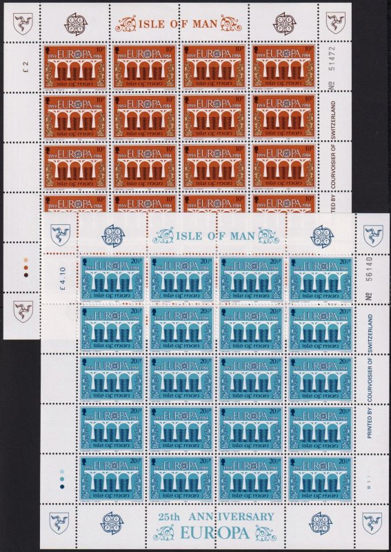 Isle of Man 1984 Europa CEPT Bridges Sc.260 - 261 2 Sheets MNH