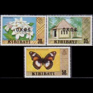 KIRIBATI 1981 - Scott# O10-12 Flora Etc. 30-50c NH