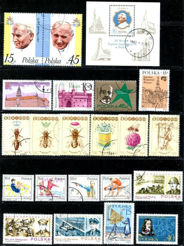 POLAND Sc#2782-2840, B145-6 (55 stamps + 3 SS) 1987 Year Set Complete Used