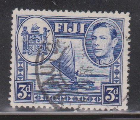 FIJI Scott # 122 Used - KGVI & Sail Boat