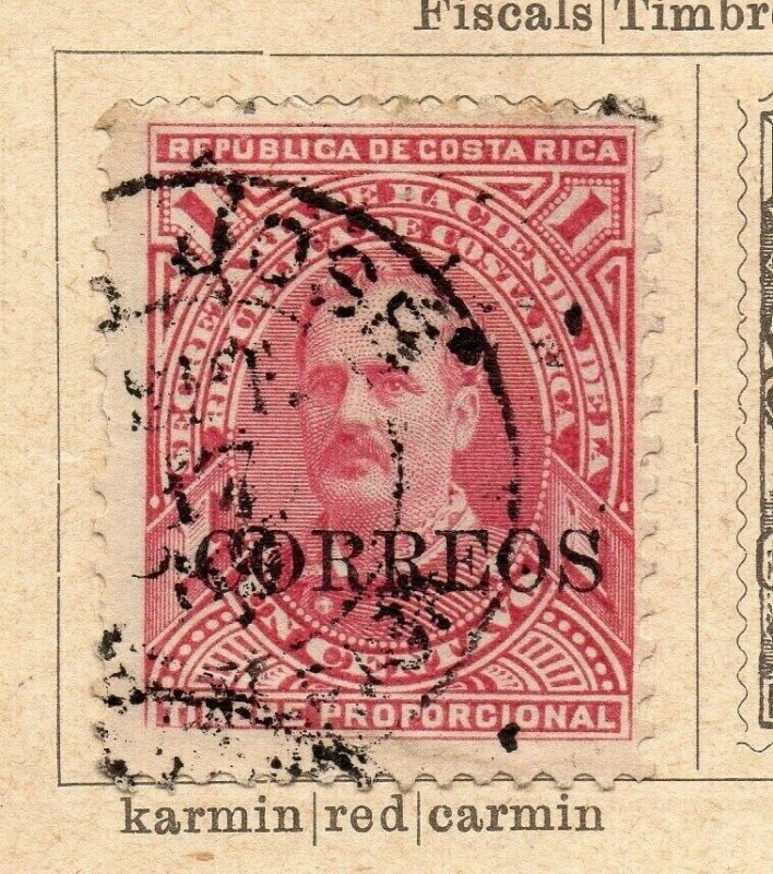 Costa Rica 1889 Early Issue Fine Used 1c. Optd Correos NW-09217