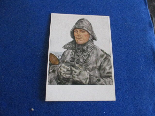 WWII ERA GERMANY PROPAGANDA POST CARD W/SPECIAL PM, GERMAN WATCHMAN