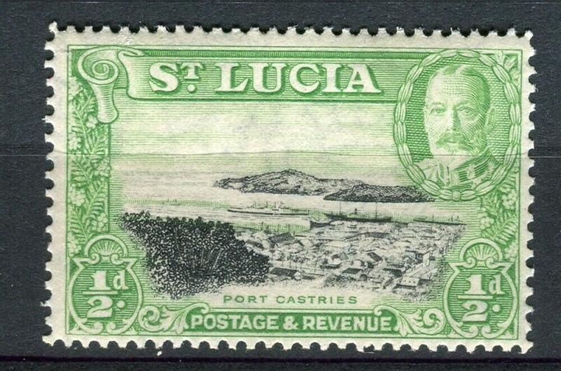 ST. LUCIA; 1936 early GV issue fine Mint hinged 1/2d. value