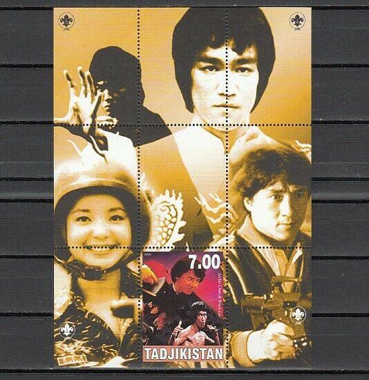 Tadjikistan, 2000 Russian Local. Bruce Lee, Cinema s/sheet. ^