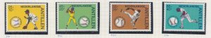 NETHERLANDS ANTILLES, 1984 Baseball Federation set of 4 & Souvenir Sheet, mnh.