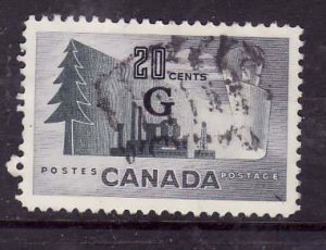 Canada-Sc#O30- id10-used 20c Pulp & Paper overprinted G-1951-53-