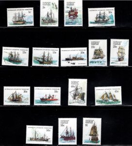 AUSTRALIA Antarctic Territory Scott L37-L52 MH* complete ship stamp set