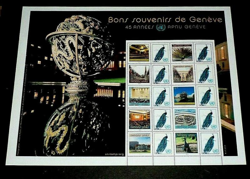 U.N. 2014, GENEVA #587,  PERSONALIZED SHEET/10, MNH, NICE! LQQK!