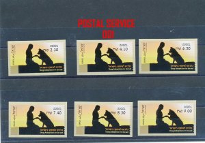 ISRAEL 2016 DOG ADOPTION IN ISRAEL ATM LABELS MACHINE # 1 SET MNH 