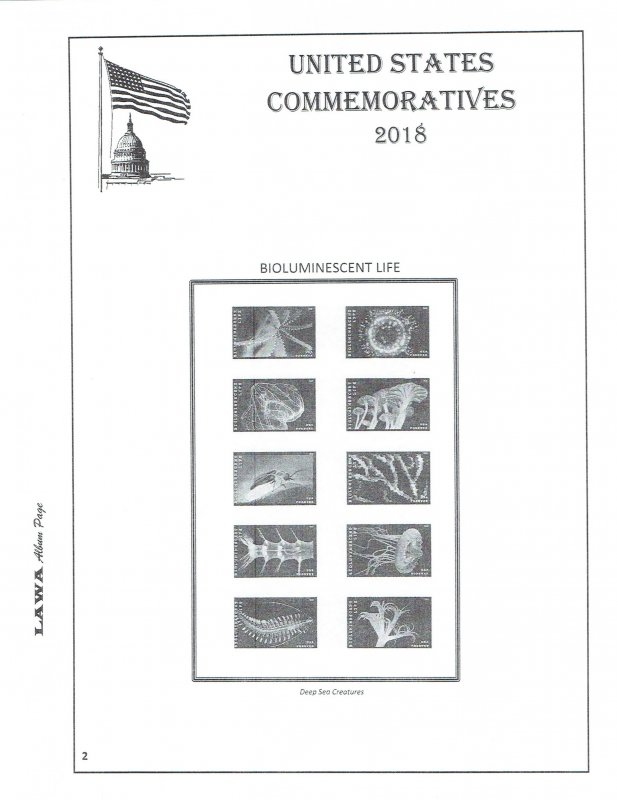 2018 US COMMEMORATIVE  ISSUES SUPPLEMENT – LAWA Album Pages