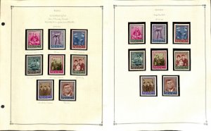 Ajman Stamp Collection, 1964, #19-26 Kennedy Perf & Imperf Mint NH, 4 Pages