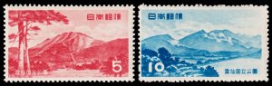 Japan Scott 592-593 (1953) Mint NH VF, CV $8.00 C