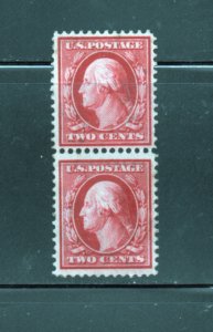Scott # 375 pair  unused   MNH  Disturbed  OG  Washington  Franklin  Issue