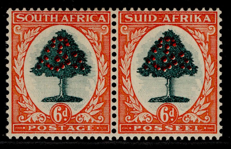 SOUTH AFRICA GVI SG61, 6d green & vermilion, LH MINT. Cat £70. DIE I