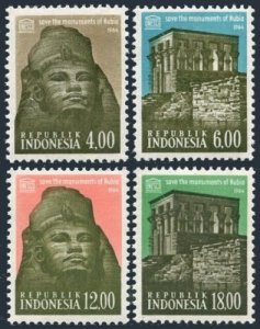Indonesia 638-641,MNH.Michel 439-442. Save Monuments in Nubia,1964.Ramses II. 