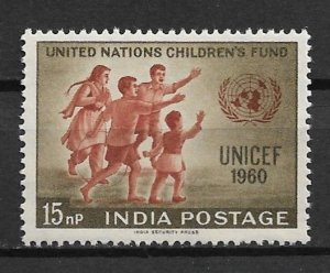 1960 India Sc334 UNICEF Day MNH
