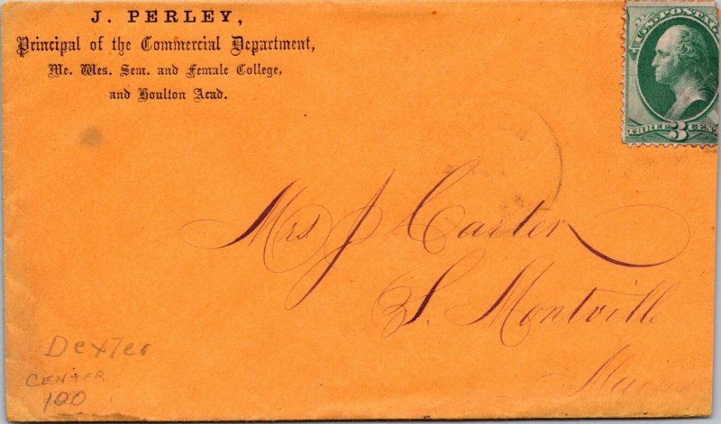 1870s dexter center Maine Manuscript canceled