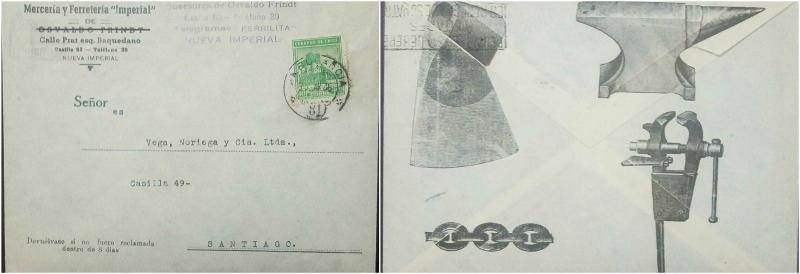 O) 1936 CHILE, COPPER MINE 40  CTS- SCOTT A78, AMBULANCIA N°81 MAIL  - AMBULANTE