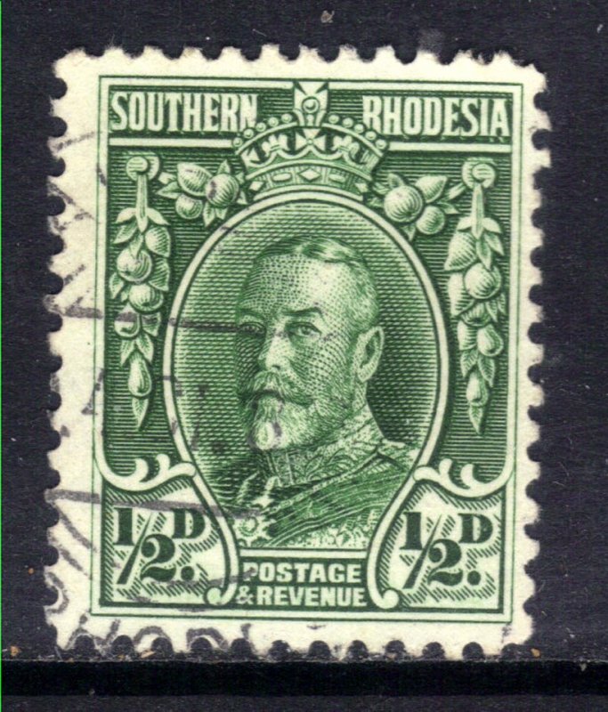 Southern Rhodesia 1931 - 37  KGV 1/2d Green used SG 15 Perfs 12 ( E1157 )