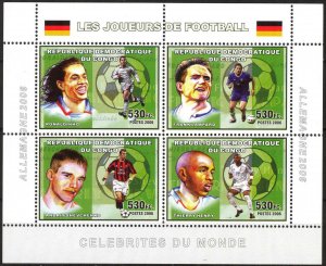 Congo 2006 Football Soccer Players T. Henry Lampard Ronaldinho Sheet MNH