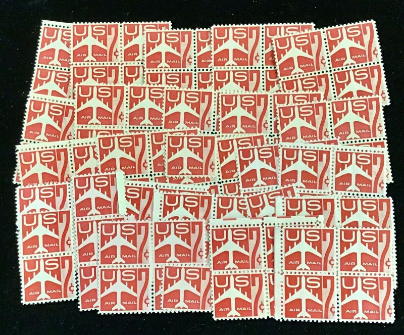 C-60   Jet Silhouette, carmine.  100 mint stamps. 7 cent.  Face $7.00