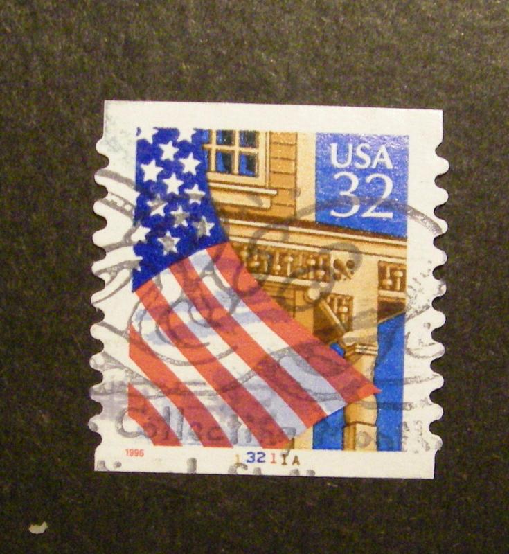 Used PNC single, 2915A, 32c Flag o/Porch, #13211A, RARE