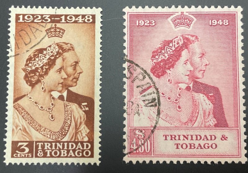 Trinidad & Tobago #64-65 - 1948 set of 2 - Used - Silver Wedding Issue