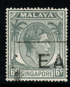 SINGAPORE SG21 1952 6c GREY p17½x18 USED