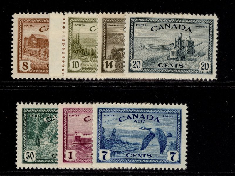 CANADA GVI SG401-407, complete set, M MINT. Cat £50. 