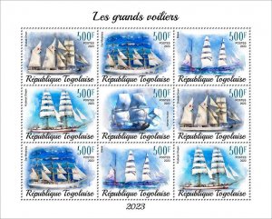 TOGO - 2023 - Tall Ships - Perf 9v Sheet - Mint Never Hinged